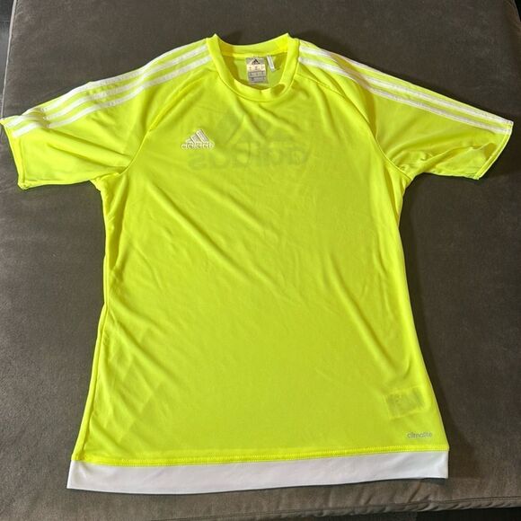 Adult Adidas Neon Yellow Lightweight Short Sleeve T-Shirt Jersey Size M NWOT - Picture 1 of 9
